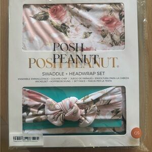🔥 hot deal 🔥 Posh Peanut - Vintage Rose Floral Swaddle + Headwrap Set